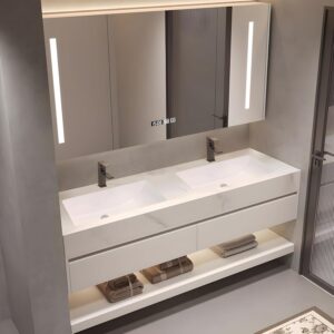 Image 1 of PONLTTEY double sink bathroom vanity review