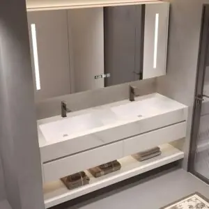 Image 1 of PONLTTEY double sink bathroom vanity review