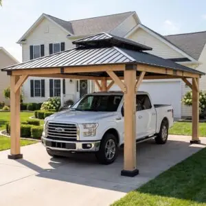 Image 1 of Aoxun 12x16 cedar carport review