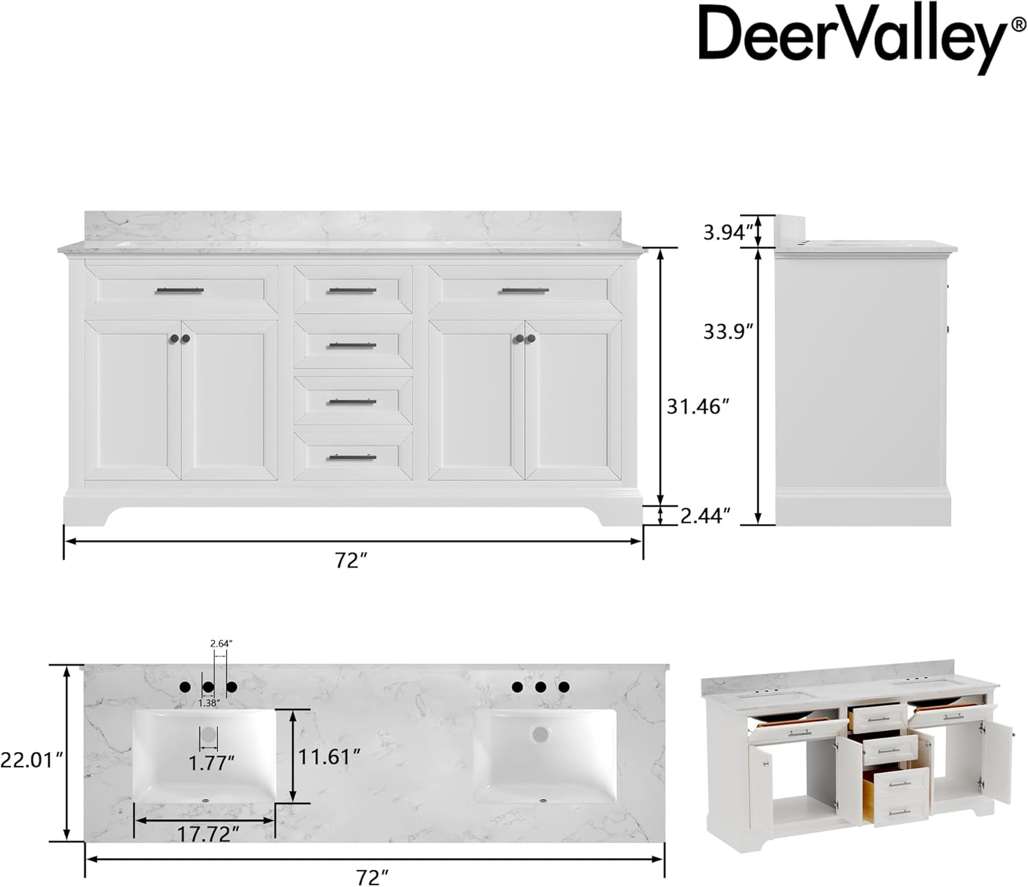 DeerValley 72 inch Double Sink Vanity Review: Our Verdict 2 DeerValley 72 inch double sink vanity review,DeerValley 72 inch vanity review and rating,is DeerValley double sink vanity worth buying,DeerValley 72 vanity review pros cons,DeerValley double sink vanity honest opinion,DeerValley bathroom vanity review verdict key features examined up close