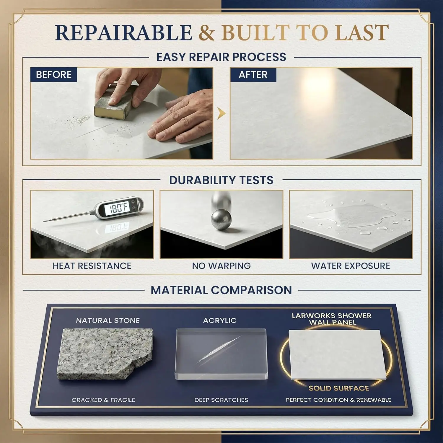 LarWorks Shower Wall Panels Review: Honest Pros & Cons 3 LarWorks shower wall panels review extended use