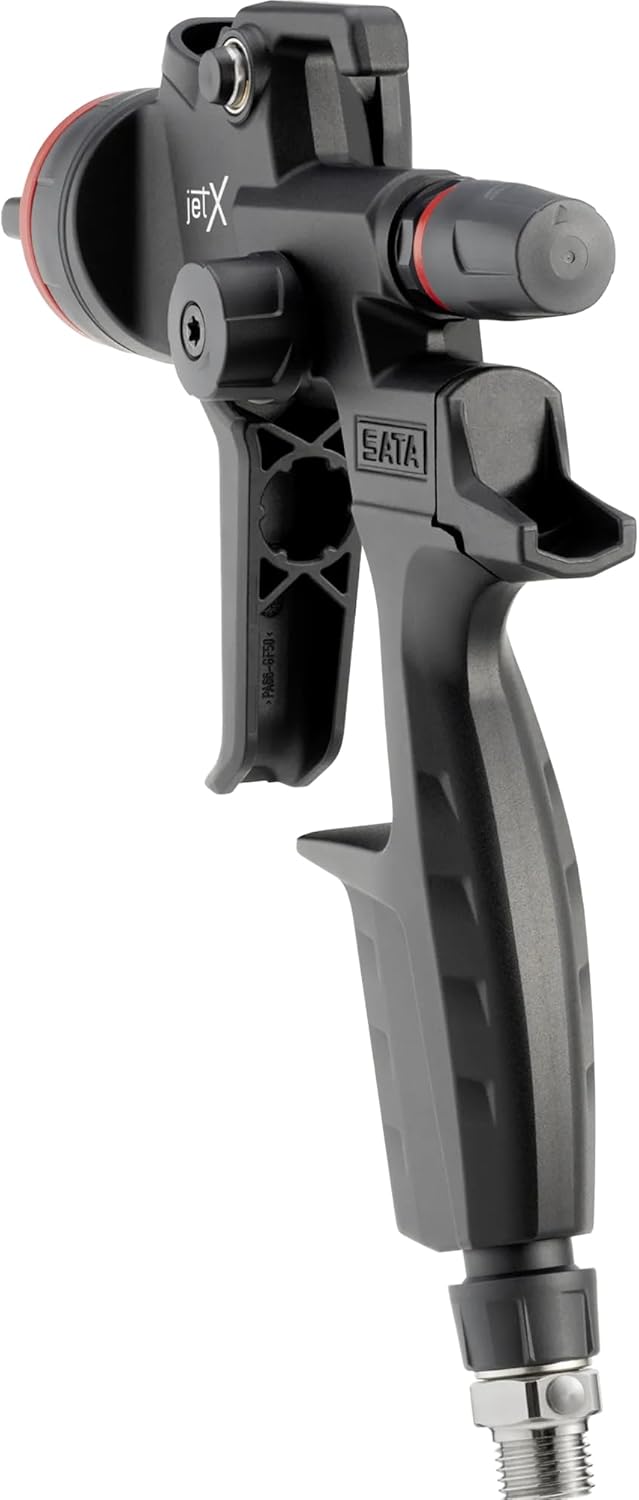 SATA Jet X HVLP Review: Honest Expert Verdict on Performance 3 Setting up the SATA Jet X HVLP review gun for first use — connecting air inlet and testing pressure