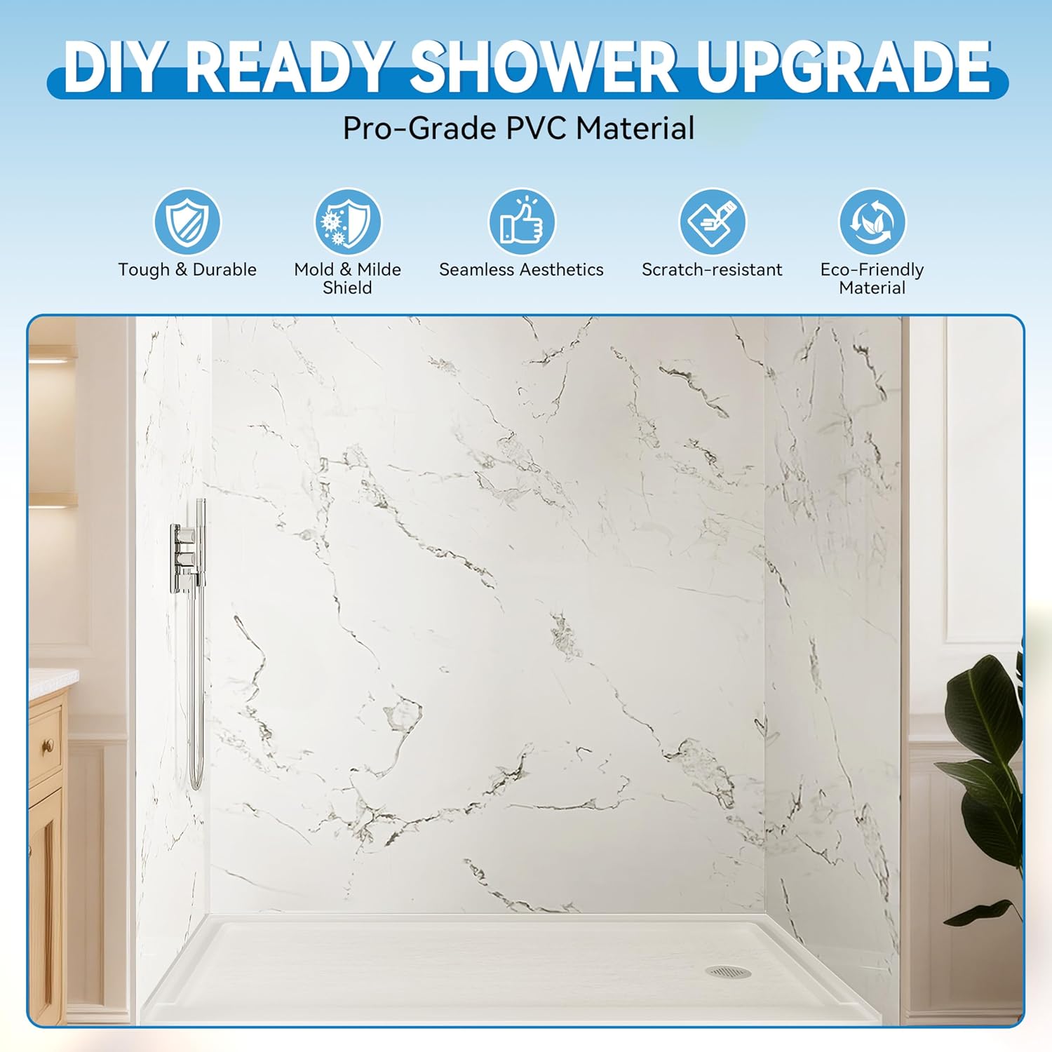 iBath Acrylic Shower Wall Review: Worth Buying? Pros & Cons 3 iBath acrylic shower wall review,iBath shower surround review and rating,3-piece acrylic shower wall review pros cons,iBath shower kit review honest opinion,is iBath acrylic shower worth buying,iBath Volakas white shower review verdict — setup process and usability