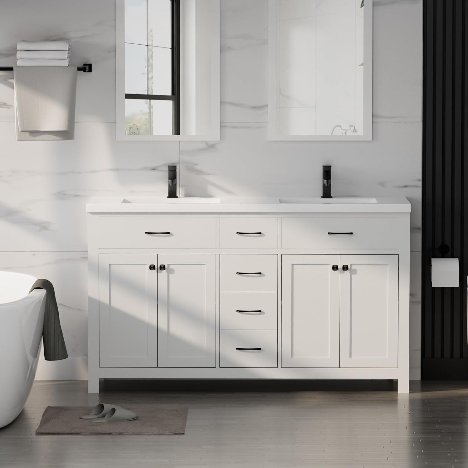 LUCKWIND 60 Modern Bathroom Vanity Review: Pros & Cons 1 LUCKWIND 60 modern bathroom vanity review unboxing — what is included in the package