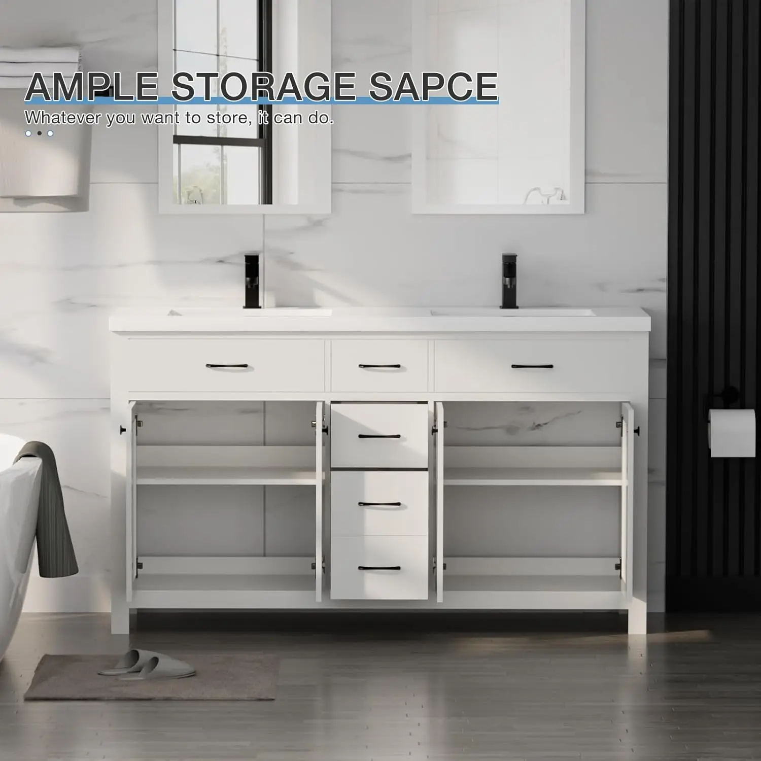 LUCKWIND 60 modern bathroom vanity review after extended use — long-term performance