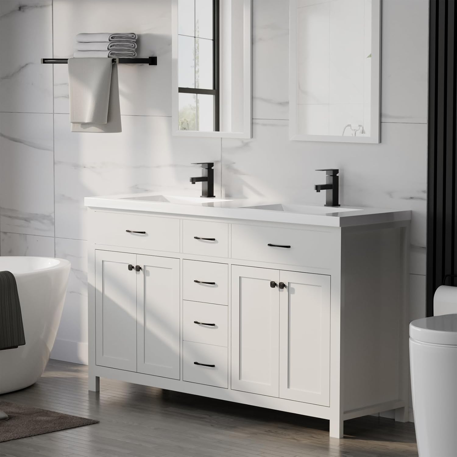 LUCKWIND 60 Modern Bathroom Vanity Review: Pros & Cons 4 LUCKWIND 60 modern bathroom vanity review features evaluated through real use