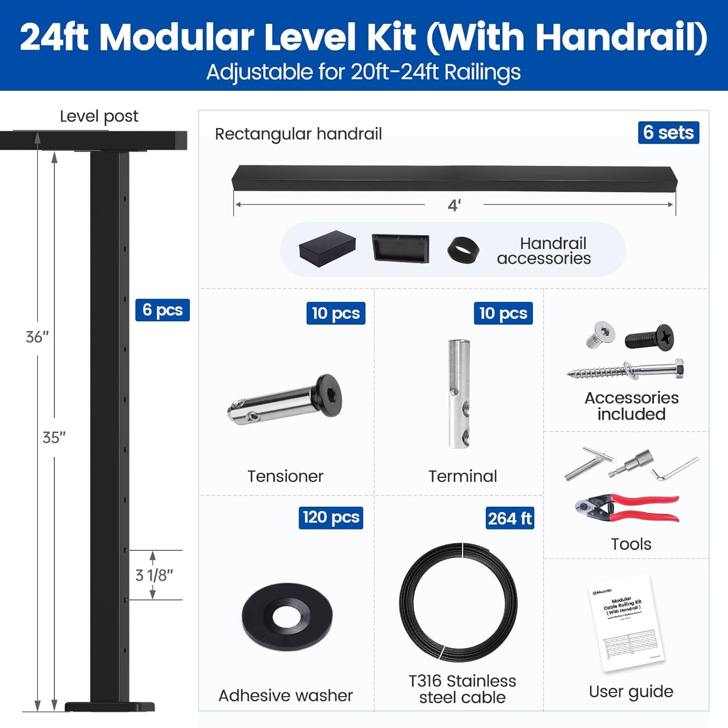 Muzata Cable Railing Kit Review: Honest Pros & Cons 2 Muzata cable railing kit review,Muzata cable railing kit review and rating,is Muzata cable railing kit worth buying,Muzata cable railing kit review pros cons,Muzata cable railing kit review honest opinion,Muzata cable railing kit review verdict unboxing and complete package contents
