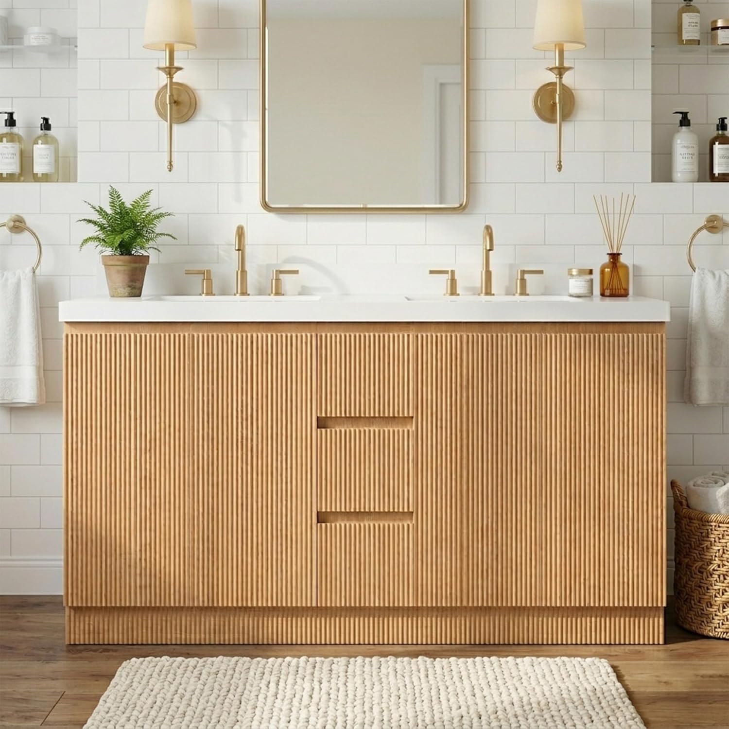 Virubi Double Bathroom Vanity Review: Pros, Cons & Verdict 1 Virubi double bathroom vanity review build quality and materials close-up