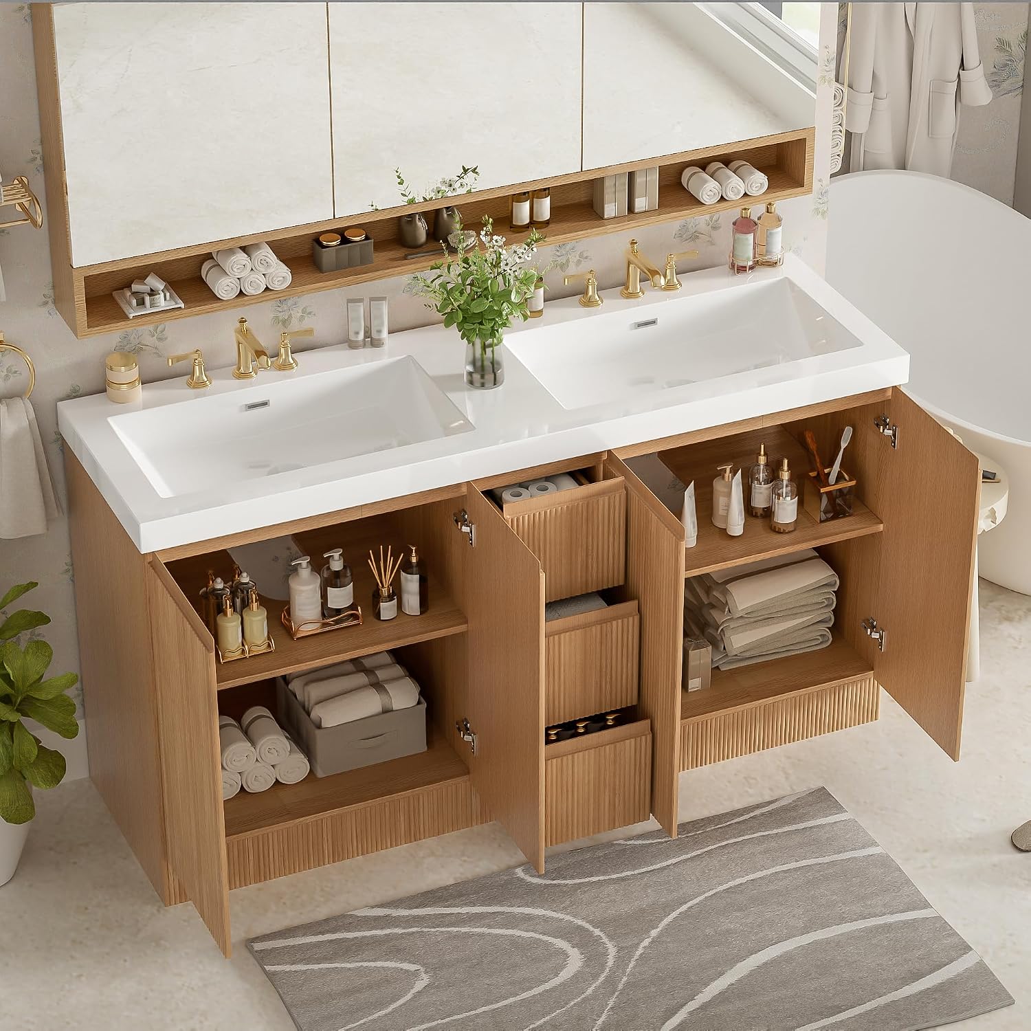 Virubi Double Bathroom Vanity Review: Pros, Cons & Verdict 3 Virubi double bathroom vanity review features in daily use